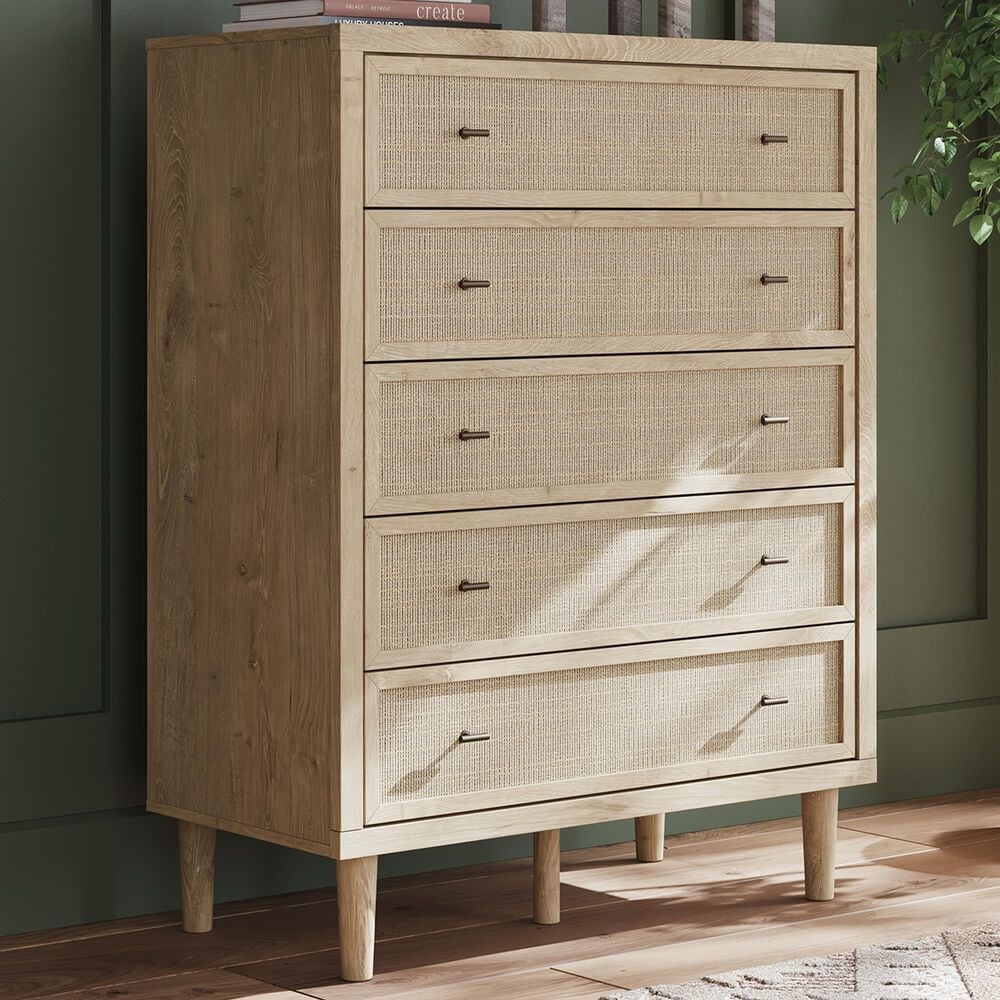 Ashley Cielden 5-Drawer Chest in Tan, , large