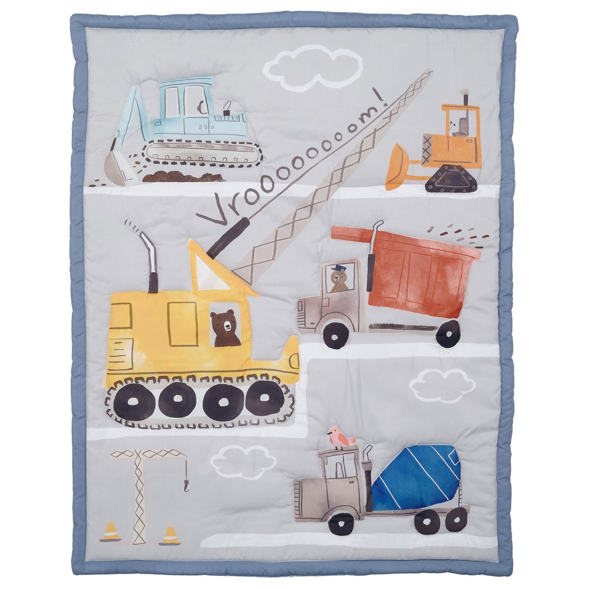 Lambs and Ivy Construction Zone 3 Piece Crib Bedding Set in Blue