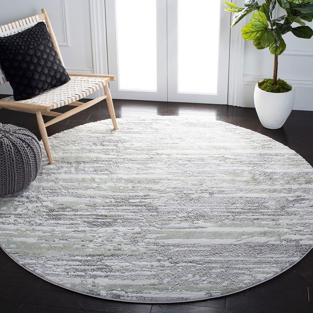 Safavieh Century CTY350F 6&#39;7&quot; Round Grey and Green Area Rug, , large