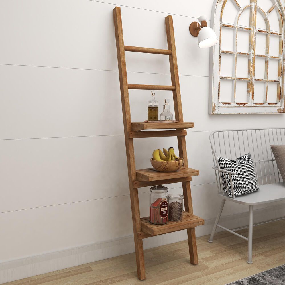Maple and Jade 18&quot; x 71&quot; Wall Shelf in Natural Brown, , large