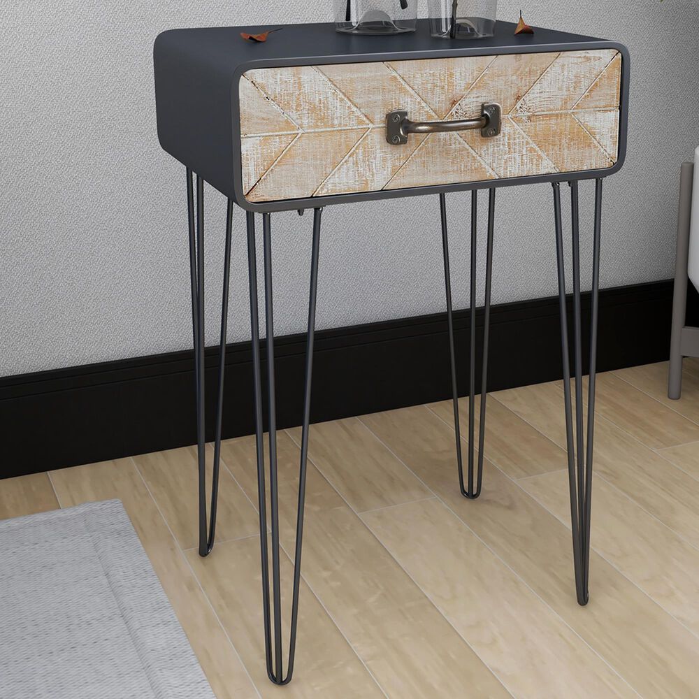 Uma Enterprises Modern Accent Table in Black, Brown and Gray, , large