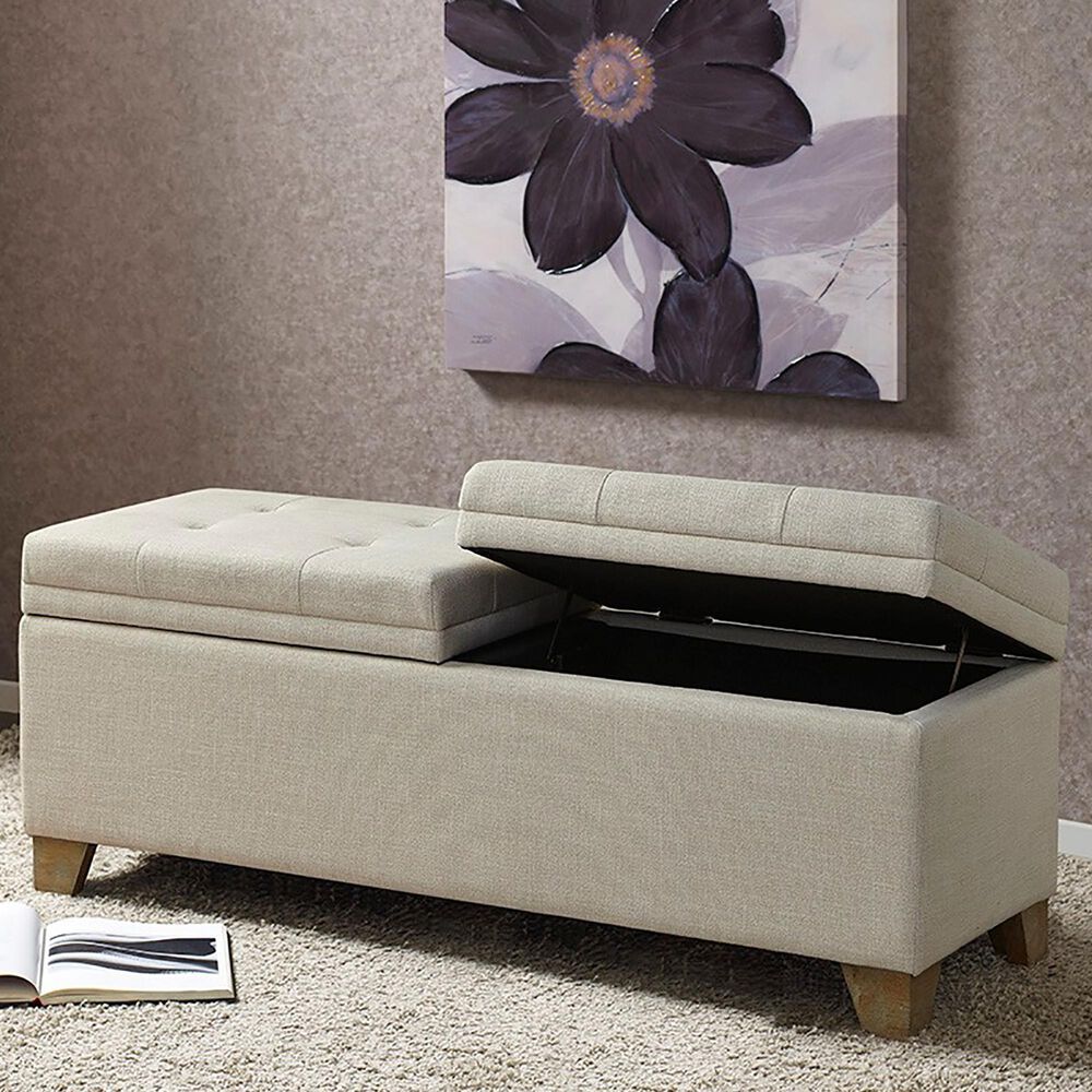 Jla Home Ashcroft  Bench with Soft Close Storage in Natural, , large