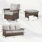 Sunwell Garden 5-Piece Patio Conversation Set with Swivel Chairs in Beige, , large