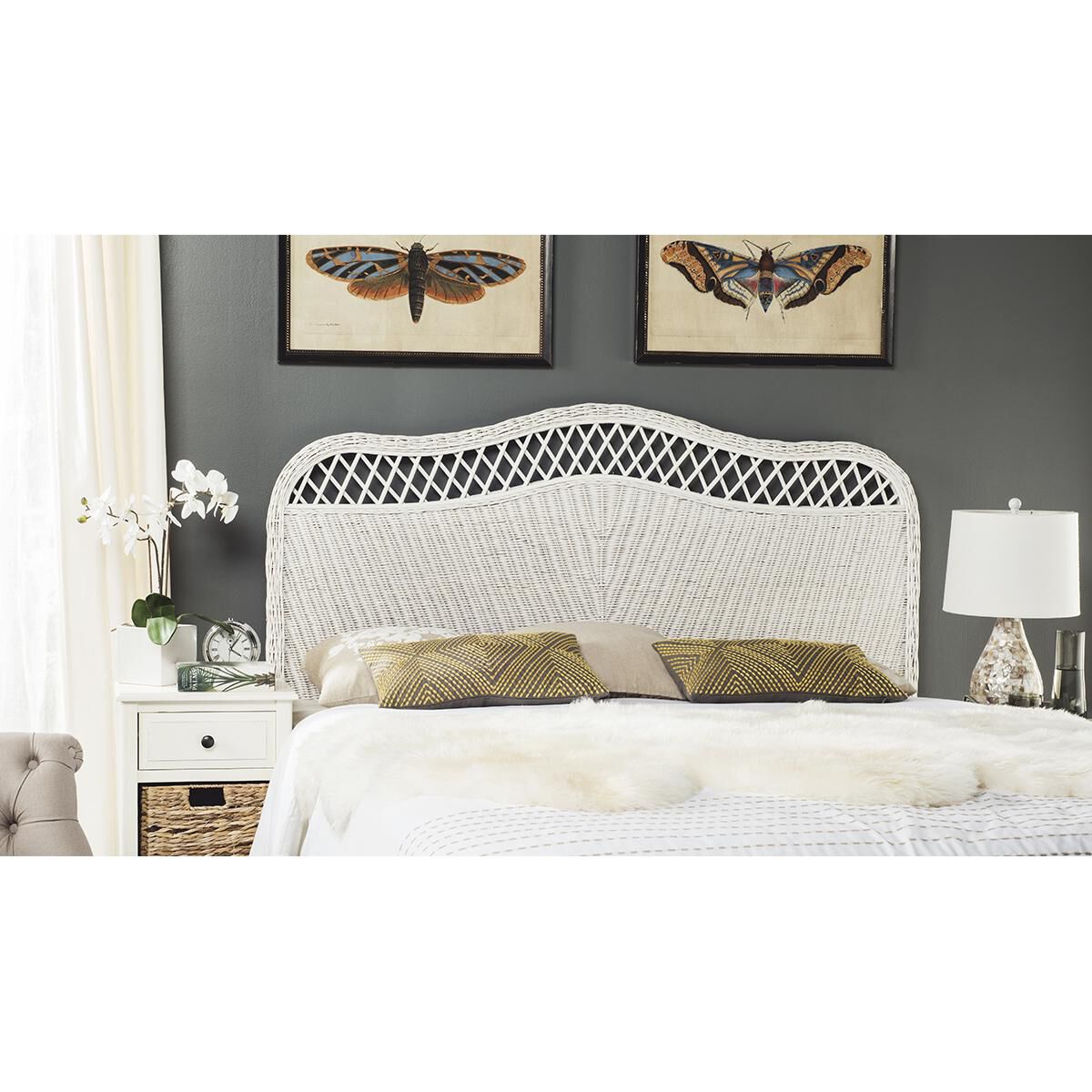 Safavieh on sale rattan headboard