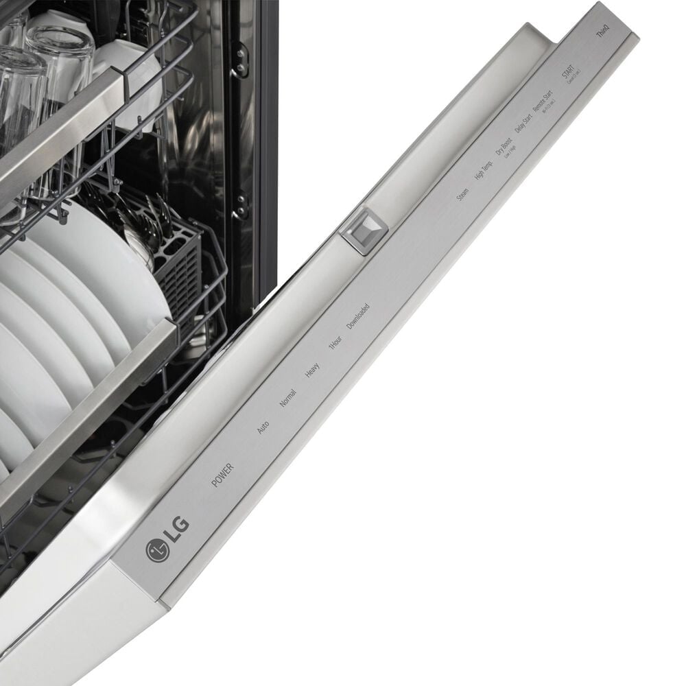 LG 24" Smart FlushFit Top Control Dishwasher with QuadWash Pro in Stainless Steel, , large