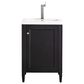 James Martin Vanities Britannia 24" Single Bathroom Vanity in Black Onyx with 3.5 cm White Glossy Resin Top and Rectangular Sink, , large