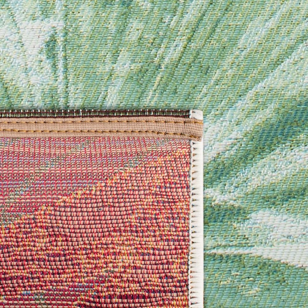 Safavieh Barbados Tropical Botanical  3&#39;3&quot; x 5&#39; Green and Teal Indoor/Outdoor Area Rug, , large
