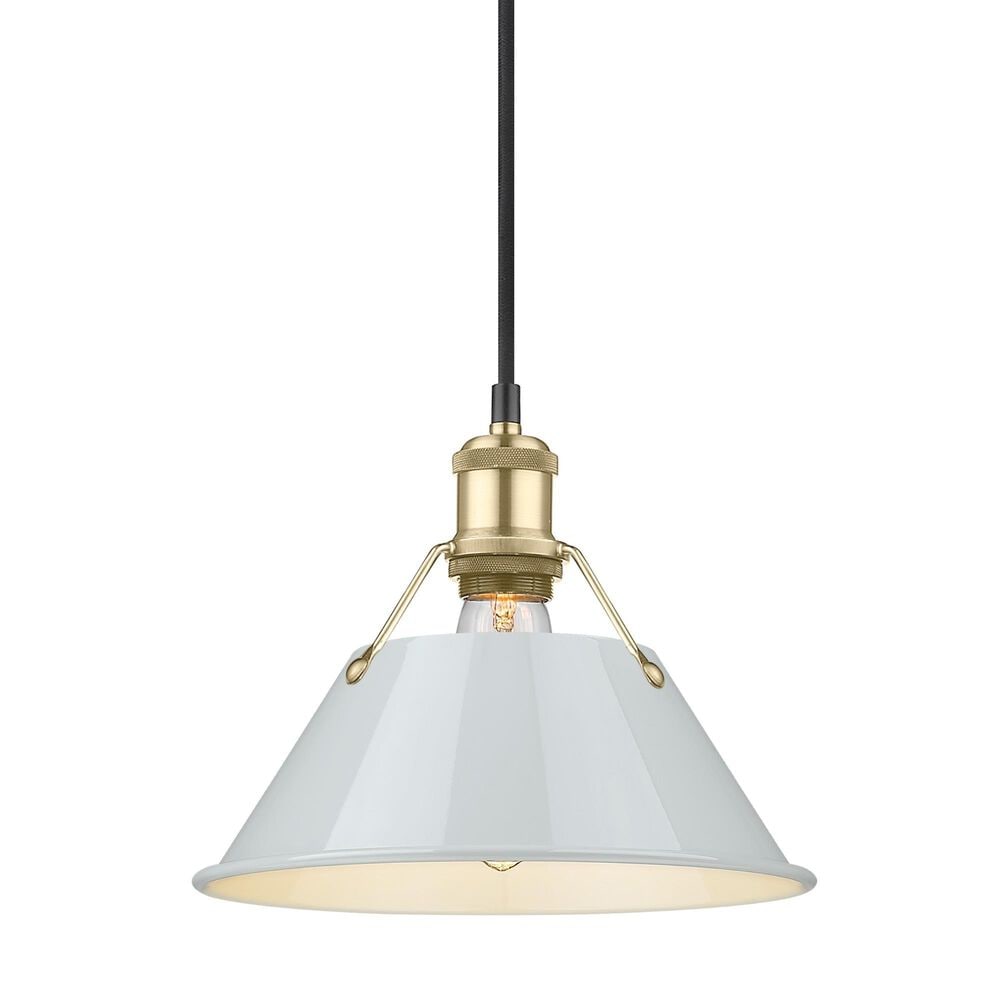 Golden Lighting Orwell 1-Light Medium Pendant with Dusky Blue Shade in Brushed Champagne Bronze, , large