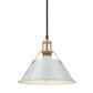 Golden Lighting Orwell 1-Light Medium Pendant with Dusky Blue Shade in Brushed Champagne Bronze, , large