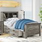 Ashley Frandern Twin Bookcase Bed with Storage in Warm Gray, , large