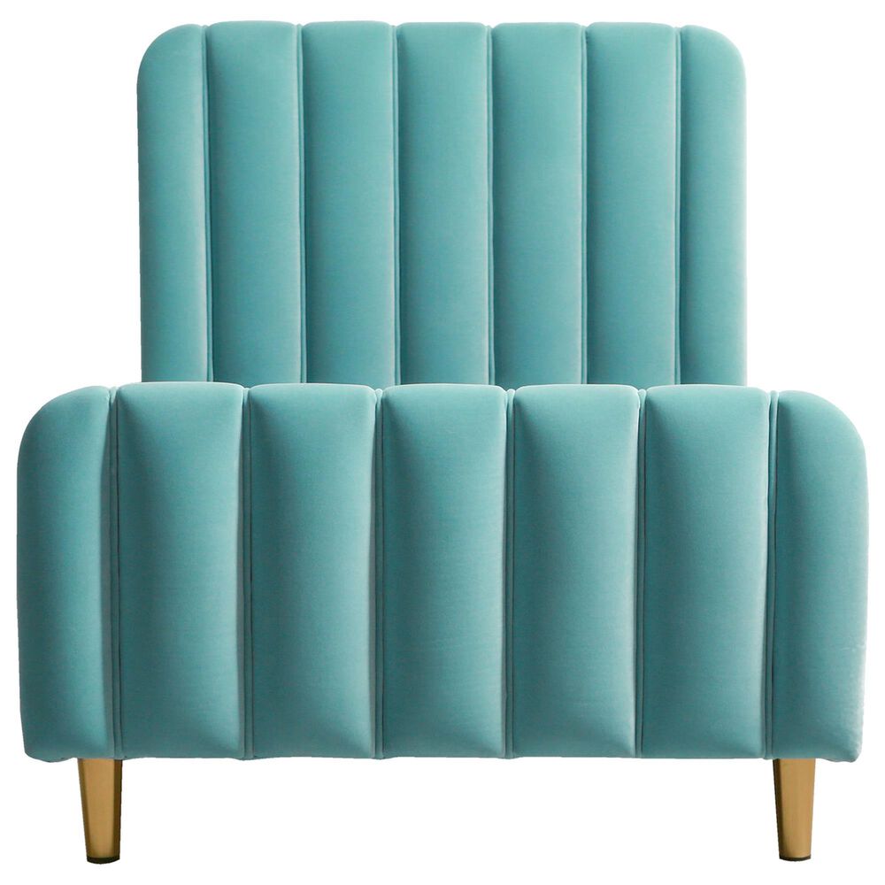 Baby Appleseed Gatsby Toddler Bed in Sea Foam Velvet, , large