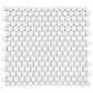 Emser Savvy White 1" x 1" Round on 11" x 12" Glazed Porcelain Mosaic Sheet, , large