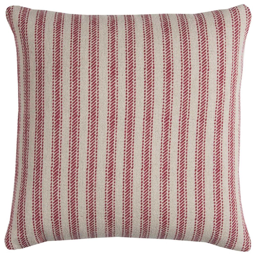 Rizzy Home 20" x 20" Pillow Cover in Beige with Red Stripes, , large