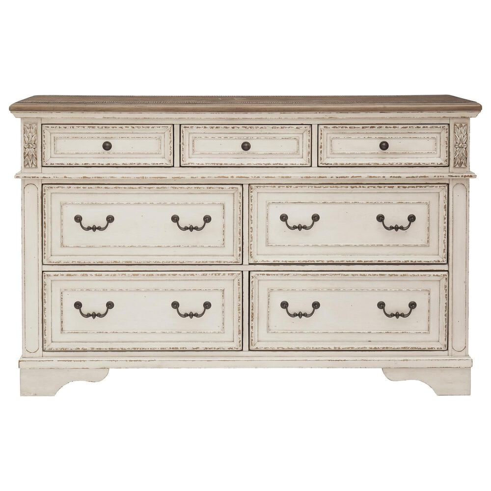 Ashley Realyn 4-Piece Queen Panel Bedroom Set in Chipped White, , large