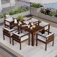 Hearth and Haven 7-Piece Outdoor Dining Set with Beige Cushions in Mocha, , large
