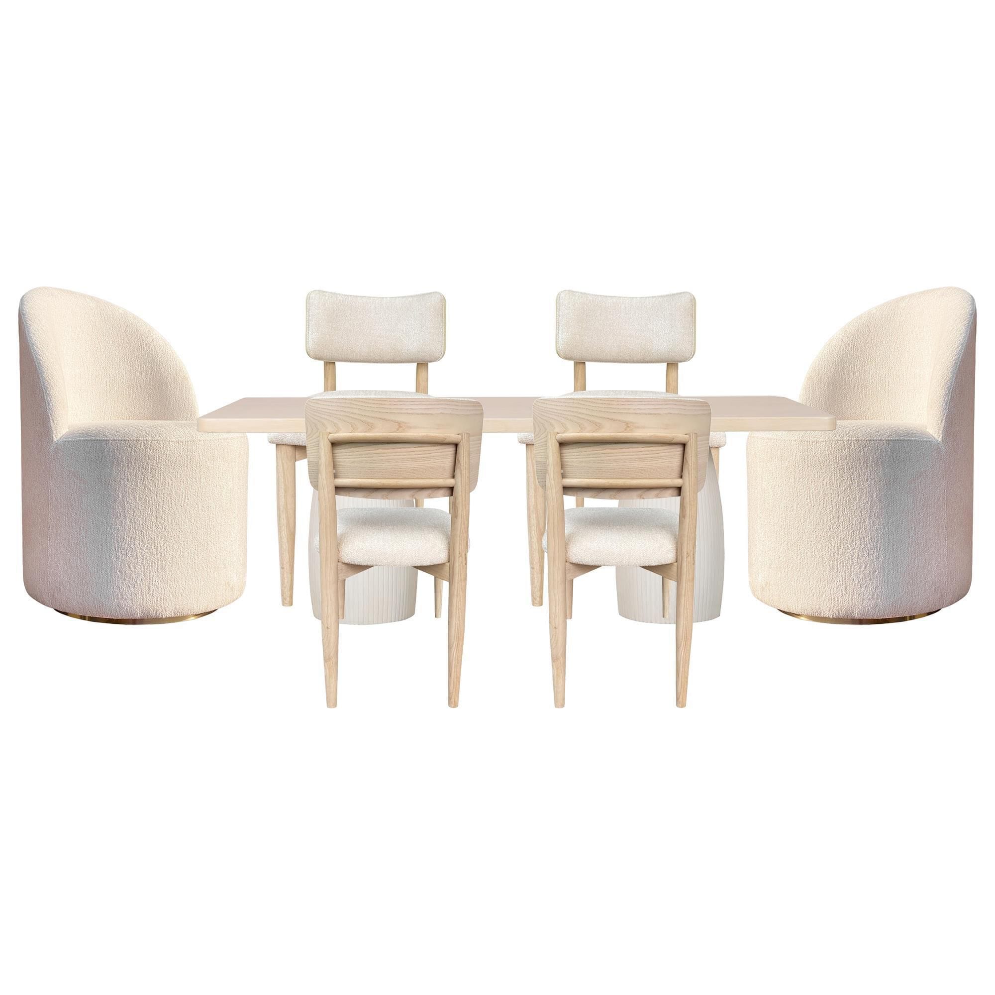 Urban Home Zinnia 7-Piece Dining Set in White Sand