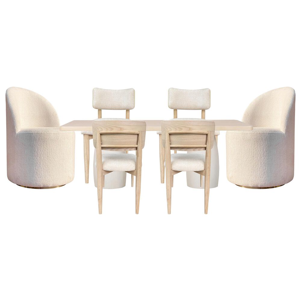 Urban Home Zinnia 7-Piece Dining Set in White Sand, , large