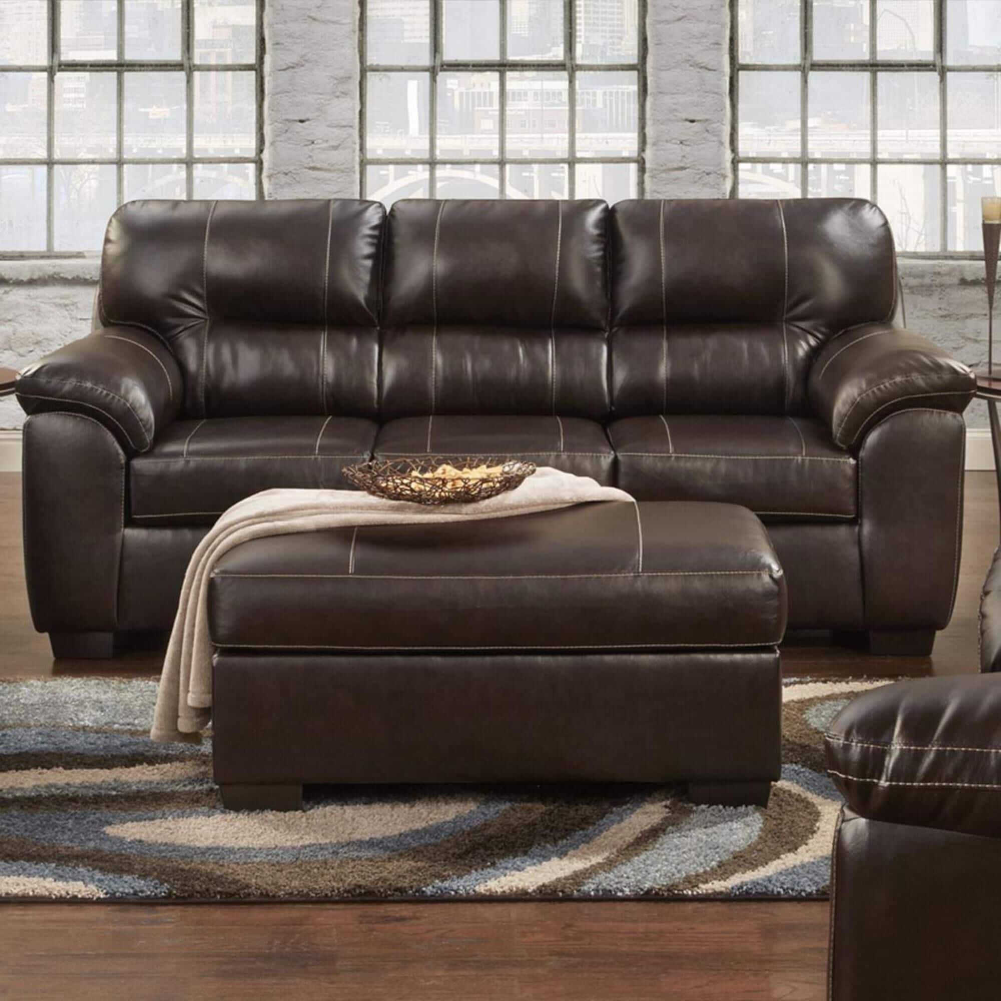 Arapahoe Home Austin Sofa and Loveseat Set in Chocolate Nebraska