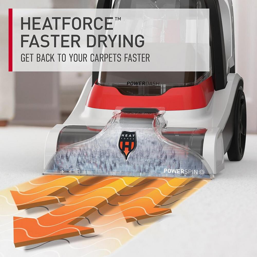 Hoover PowerDash Pet 1.5 Compact Carpet Cleaner in White and Red, , large
