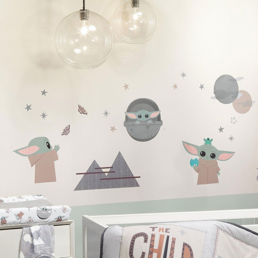 Lambs and Ivy Star Wars The Mandalorian The Child Wall Decals in Blue, White, Green and Black, , large