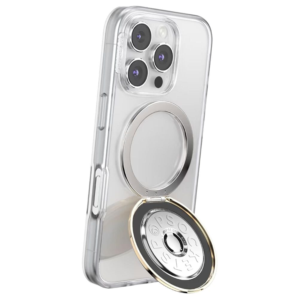 PopSockets MagSafe Circle Kick-Out PopGrip in Aluminum Radial Gold, , large