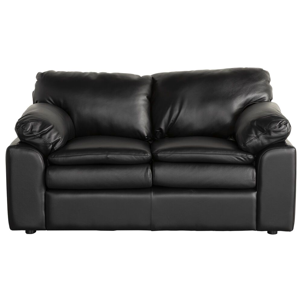 Vintage Leather Leather Pillowtop Loveseat in Jupiter Onyx, , large