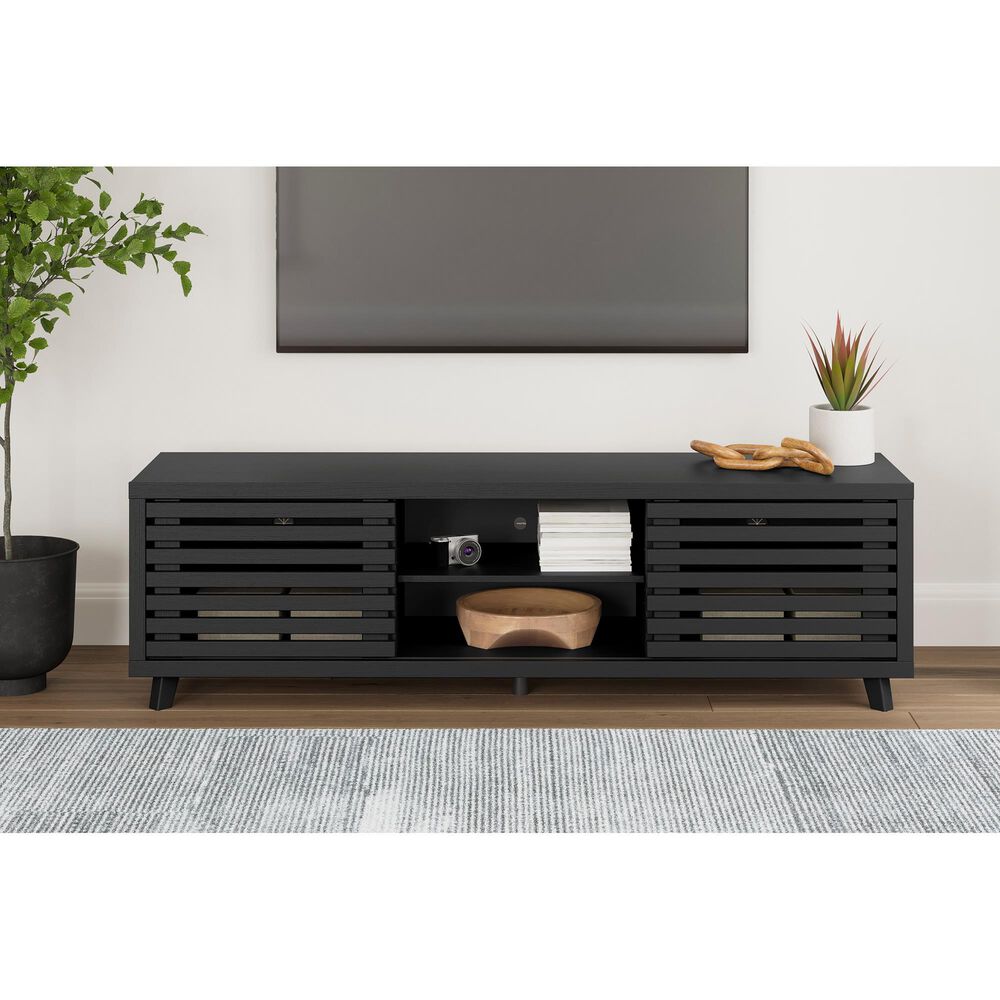 Ashley Danziar 72&quot; TV Stand in Matte Black, , large