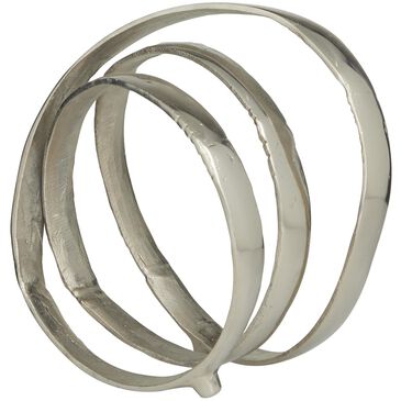 Maple and Jade Abstract Looped Decorative Sculpture in Satin Silver, , large