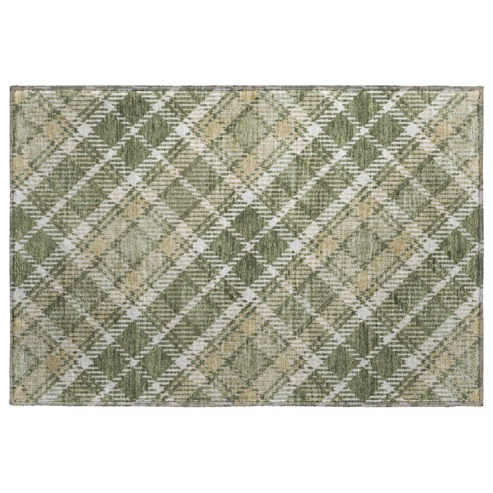 Dalyn Rug Company Soft Essentials Plaid Olive 1"8" x 2"6" Indoor/Outdoor Area Rug, , large