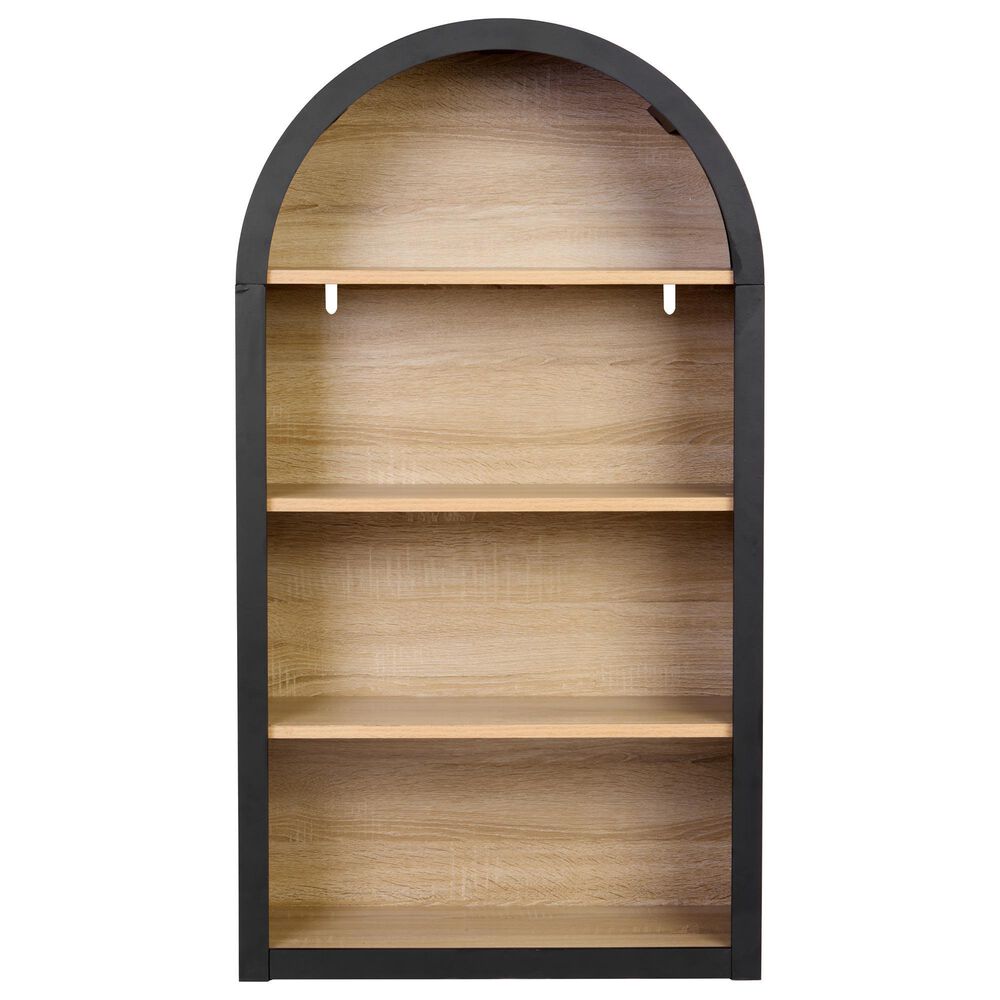 Hearth and Haven 4-Tier Arched Bookshelf in Black, , large