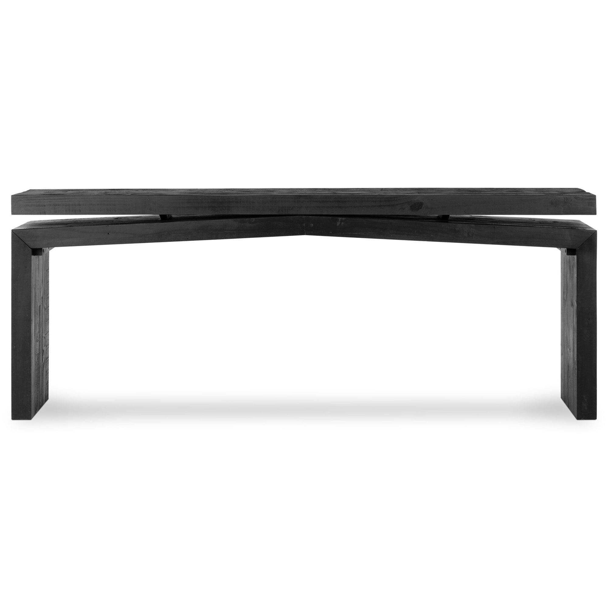 Four Hands Matthes Console Table in Aged Black Pine