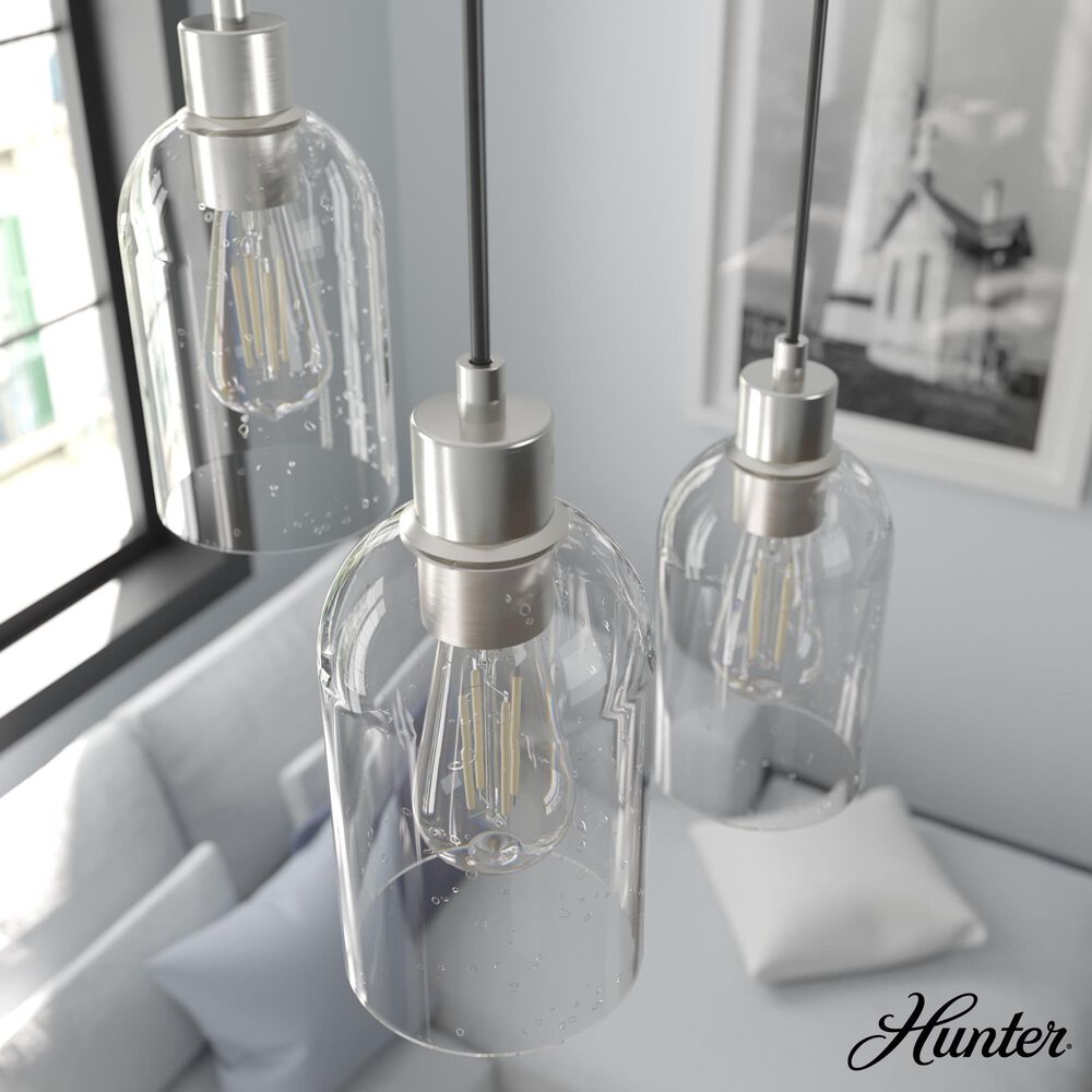 Hunter Lochmeade 1-Light Mini Pendant in Brushed Nickel, , large