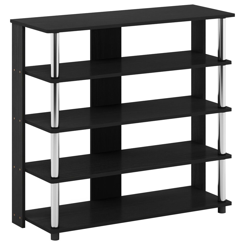 Noviland 5-Tier Shoe Rack in Americano and Stainless Steel, , large