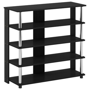 Noviland 5-Tier Shoe Rack in Americano and Stainless Steel, , large