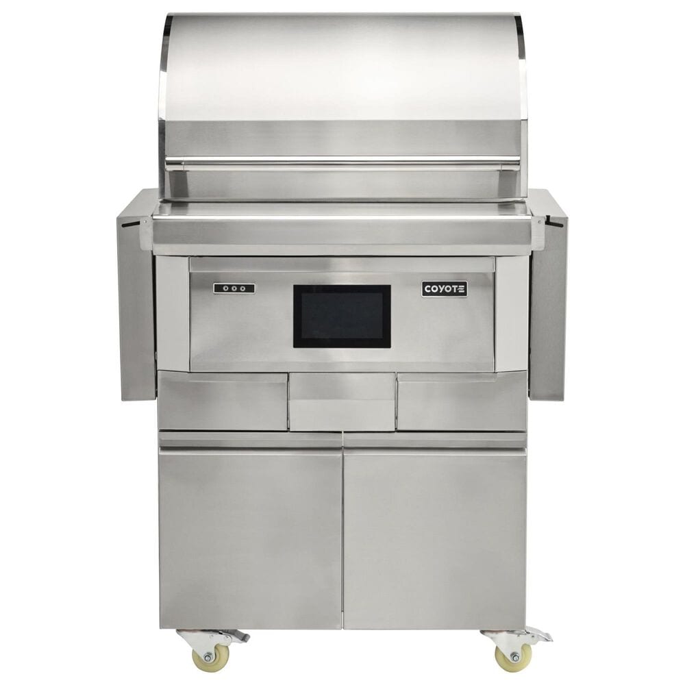 Coyote Outdoor 28" Gen3 Freestanding Pellet Grill with Cart in Stainless Steel, , large