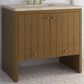 James Martin Hudson 36" Single Bathroom Vanity in Honey Oak with 3 cm Tajnar Eclos Top and Rectangular Sink, , large