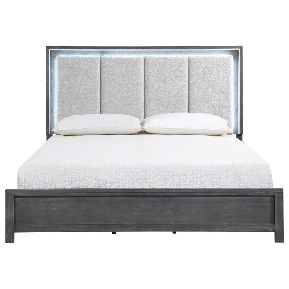 New Heritage Design Odessa 3-Piece King Bedroom Set in Charcoal and Silver, , large