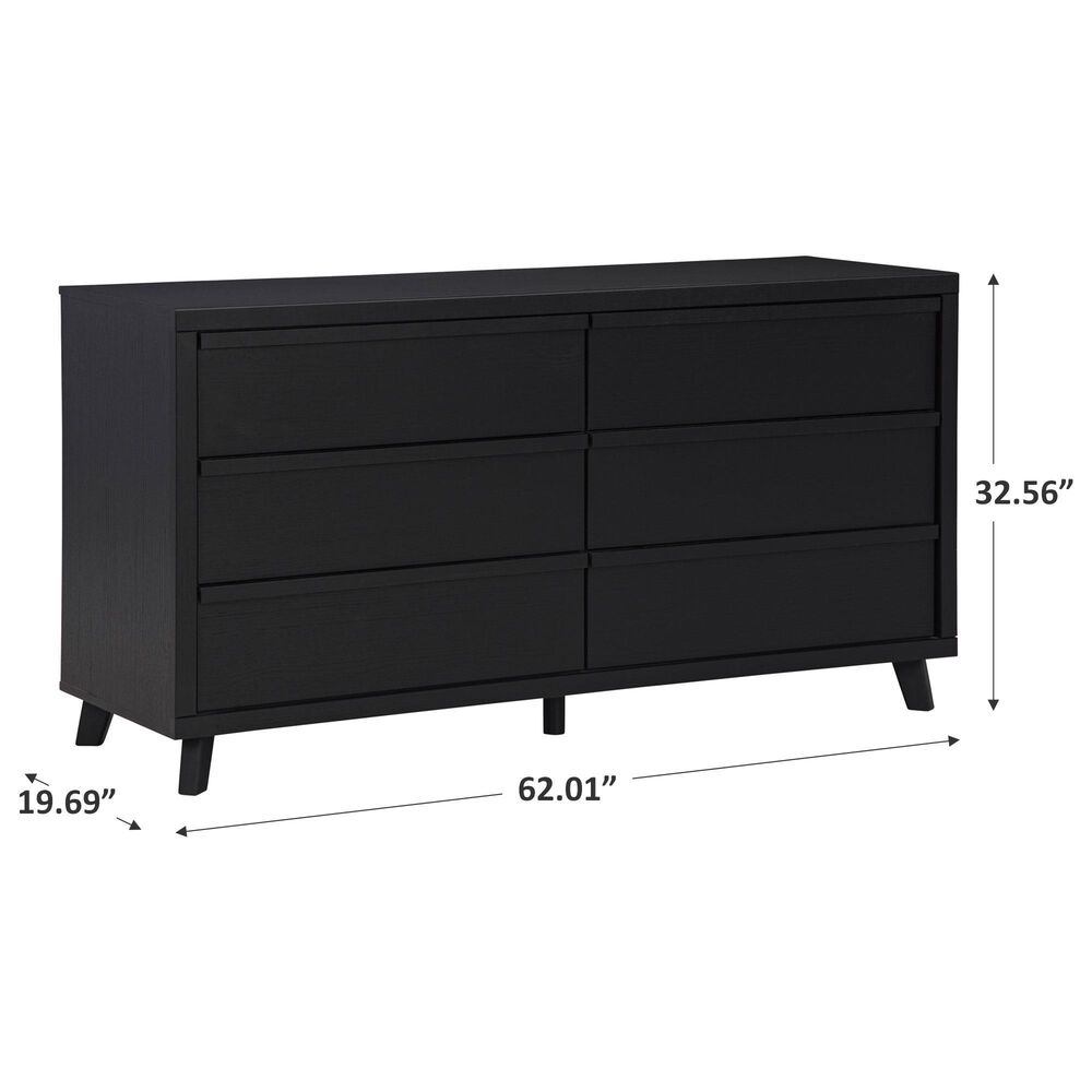 Ashley Danziar 6-Drawer Dresser in Matte Black, , large