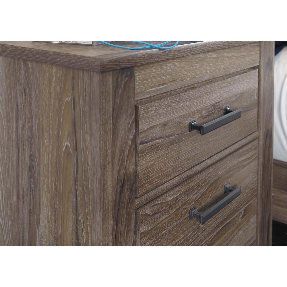 Signature Design by Ashley Zelen 2 Drawer Nightstand in Warm Gray, , large