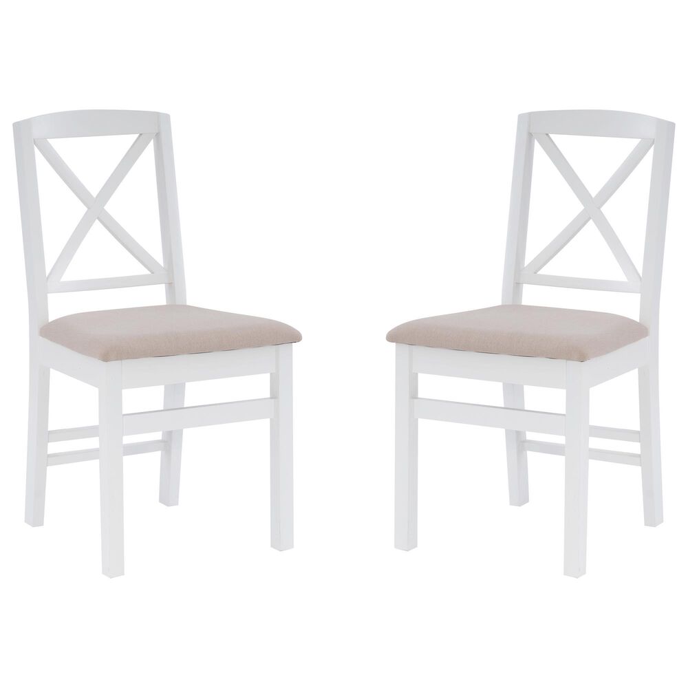 Linon Home Decor Triena X-Back Side Chair in White (Set of 2), , large
