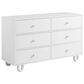 Oxford Baby Meridian 6 Drawer Dresser and Changing Topper in White, , large