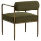 Club Collection By Sunpan Ajani Arm Chair with Copenhagen Olive Cushion in Antique Brass, , large