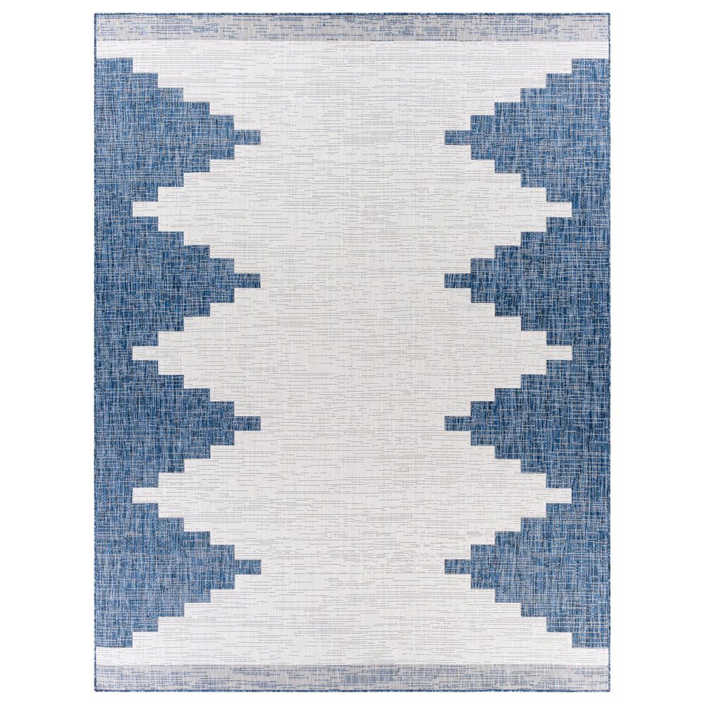 Surya Eagean EAG-2355 Dark Blue, Off-White, Navy and Pale Blue 2" x 2"11" Indoor/Outdoor Area Rug, , large
