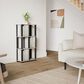 HOMLUX 4-Tier Storage Bookcase with Three Doors in French Oak and Black, , large