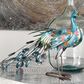 Maple and Jade Peacock Decorative Garden Sculpture with Crystal Accents in Teal, Blue, Pink and Orange, , large