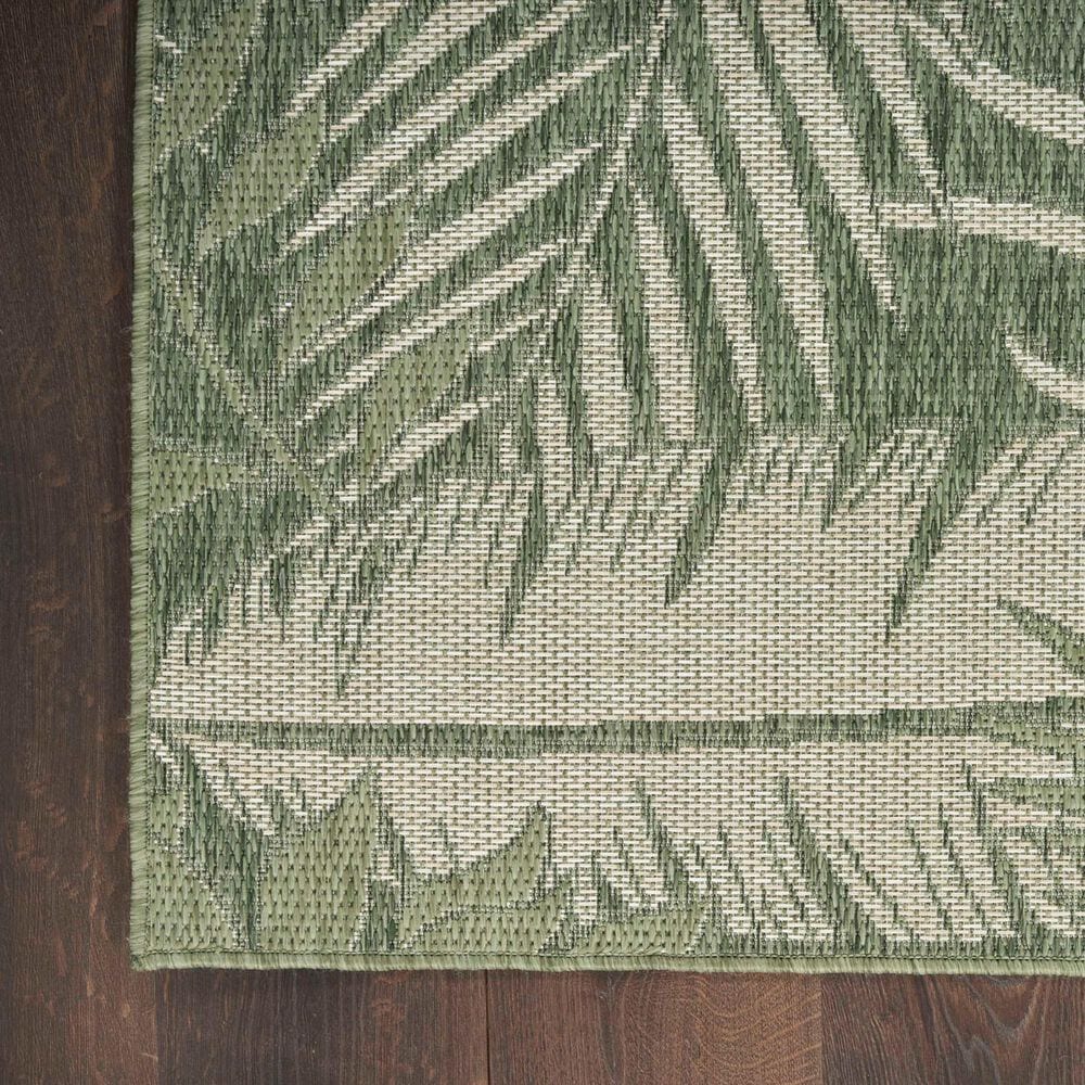 Nourison Garden Oasis GOA02 Green and Ivory 3&#39; x 5&#39; Indoor/Outdoor Area Rug, , large