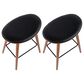 Lumisource Saddle Counter Stool with Black Cushion in Walnut and Black (Set of 2), , large