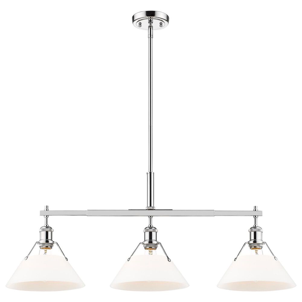 Golden Lighting Orwell 3-Light Linear Pendant with Opal Glass Shade in Chrome, , large