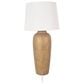 Maple and Jade 35" Ceramic Table Lamp with Cream Linen Shade in Brown, , large