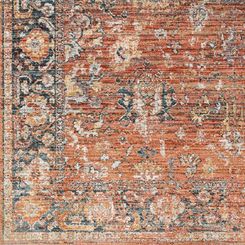 Surya Carlisle 5&#39;3&quot; Round Brick Red, Dark Brown, Olive, Off-White and Medium Gray Area Rug, , large